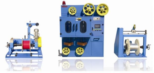 Single and double-layer taping machine of extra fine foam-skin wire